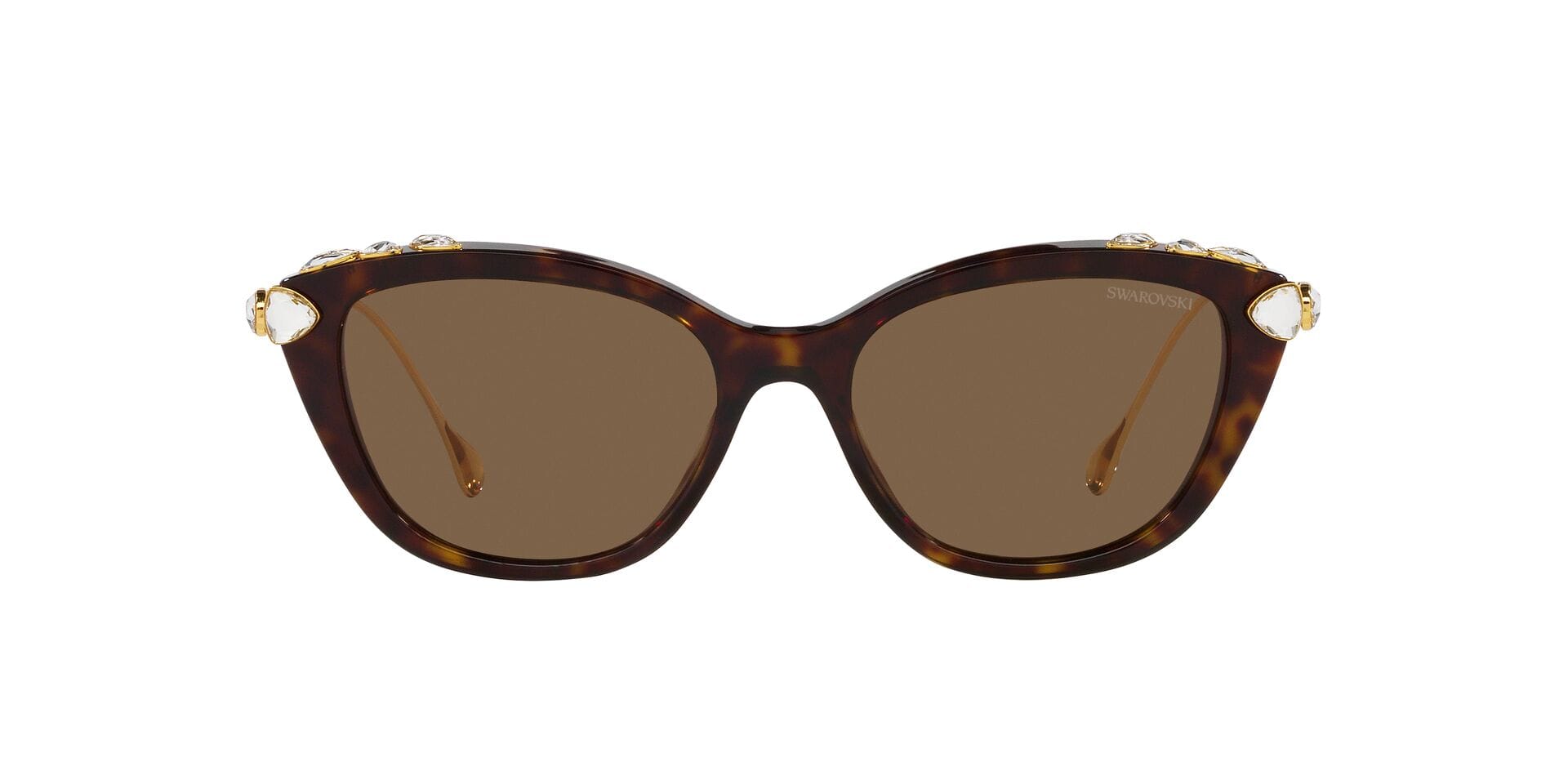 Swarovski 0SK6010 Sunglass Havana Female Full Metal Sunglass — Havana frame — view 2