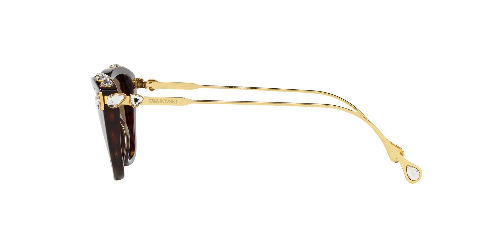 Swarovski 0SK6010 Sunglass Havana Female Full Metal Sunglass — Havana frame — view 3