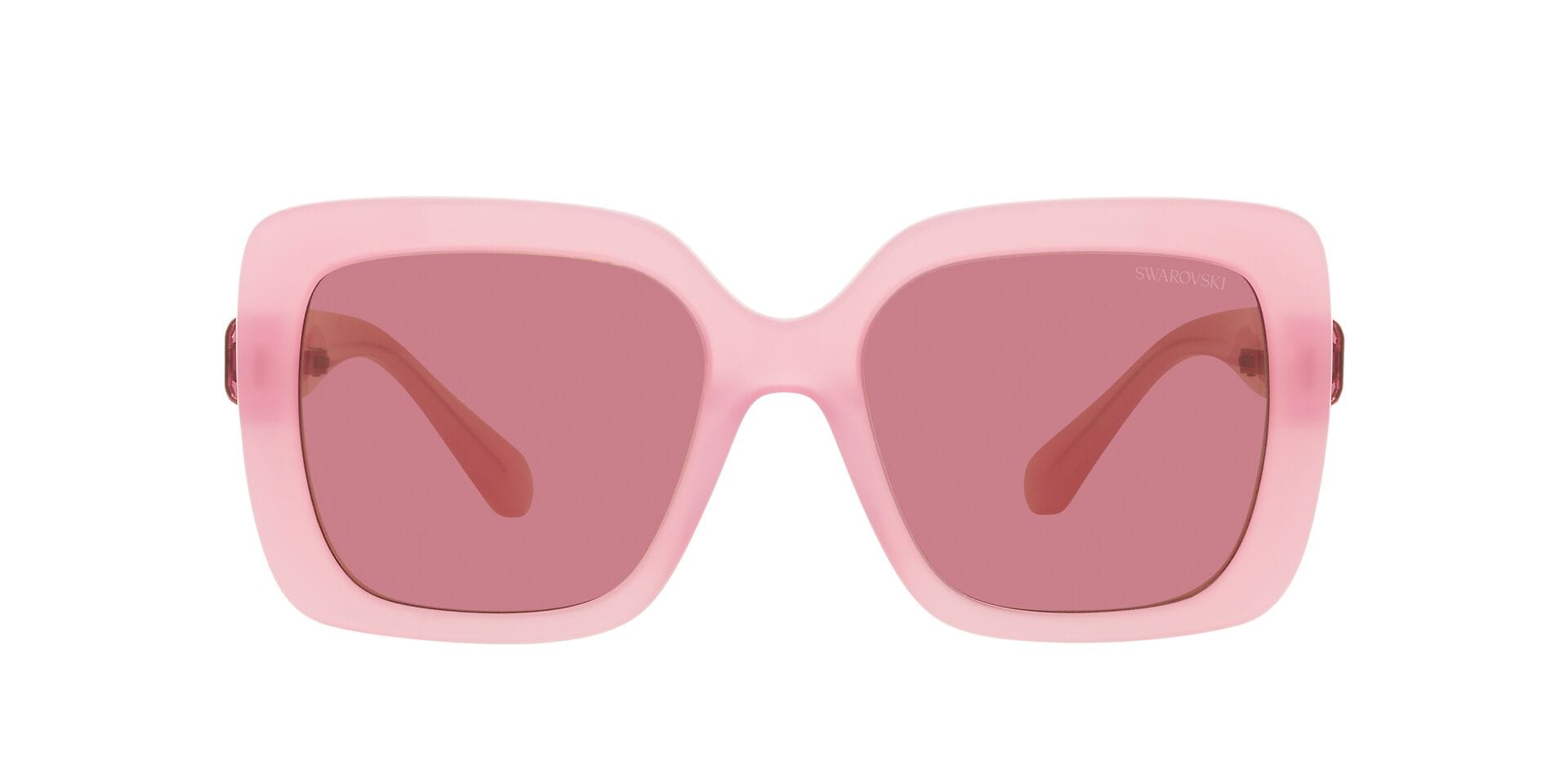 Swarovski 0SK6001 Sunglass Transparent Pink Female Full Shel Sunglass — Transparent Pink frame — view 2
