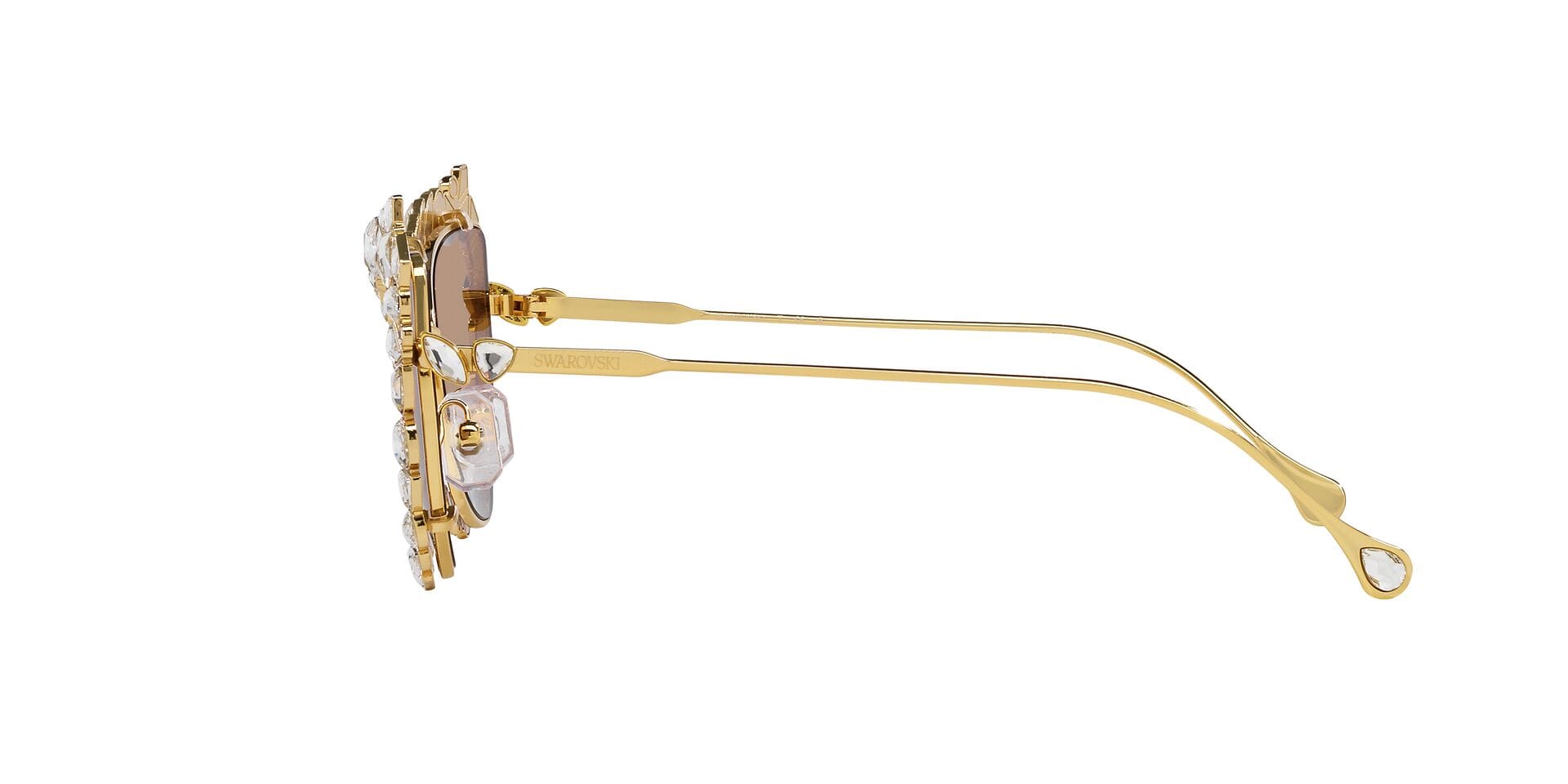 Swarovski 0SK7011 Sunglass Gold Female Full Metal Sunglass — Gold frame — view 3