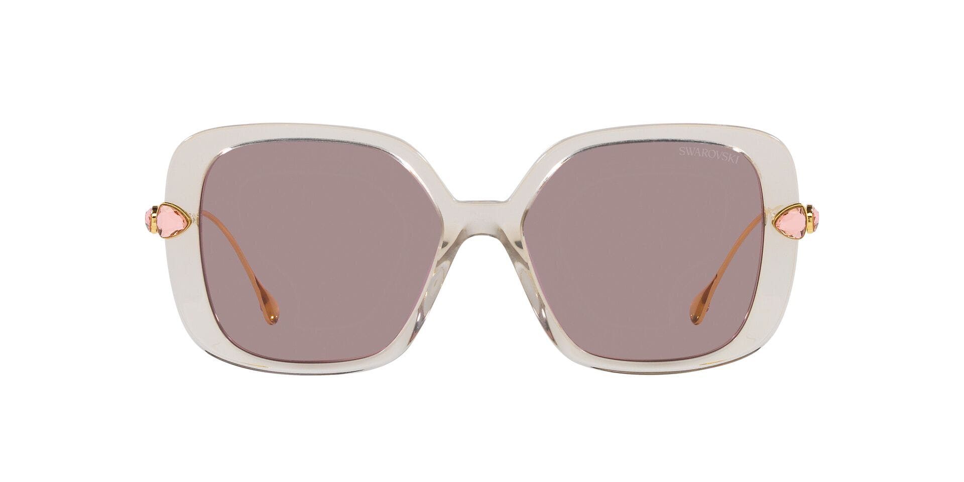 Swarovski 0SK6011 Sunglass Transparent Brown Female Full Met Sunglass — Transparent Brown frame