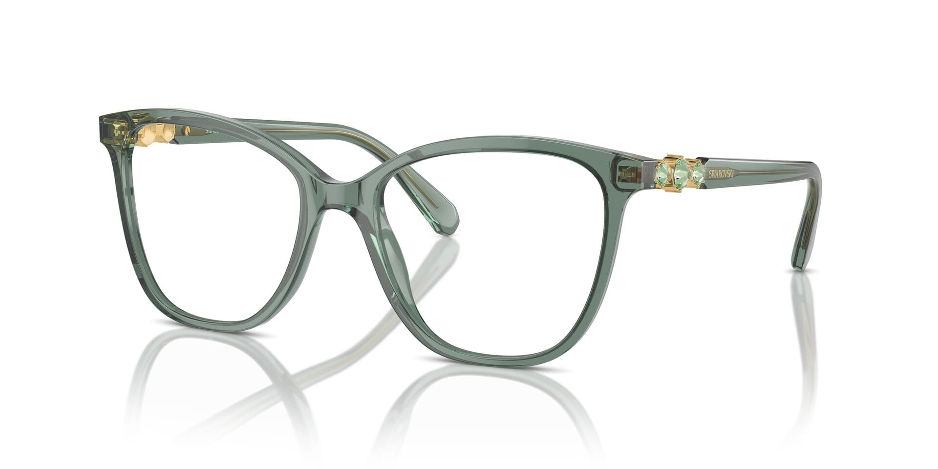Swarovski 0SK2020 Frame Transparent Green Female Full Shell Frame — Transparent Green frame — view 2