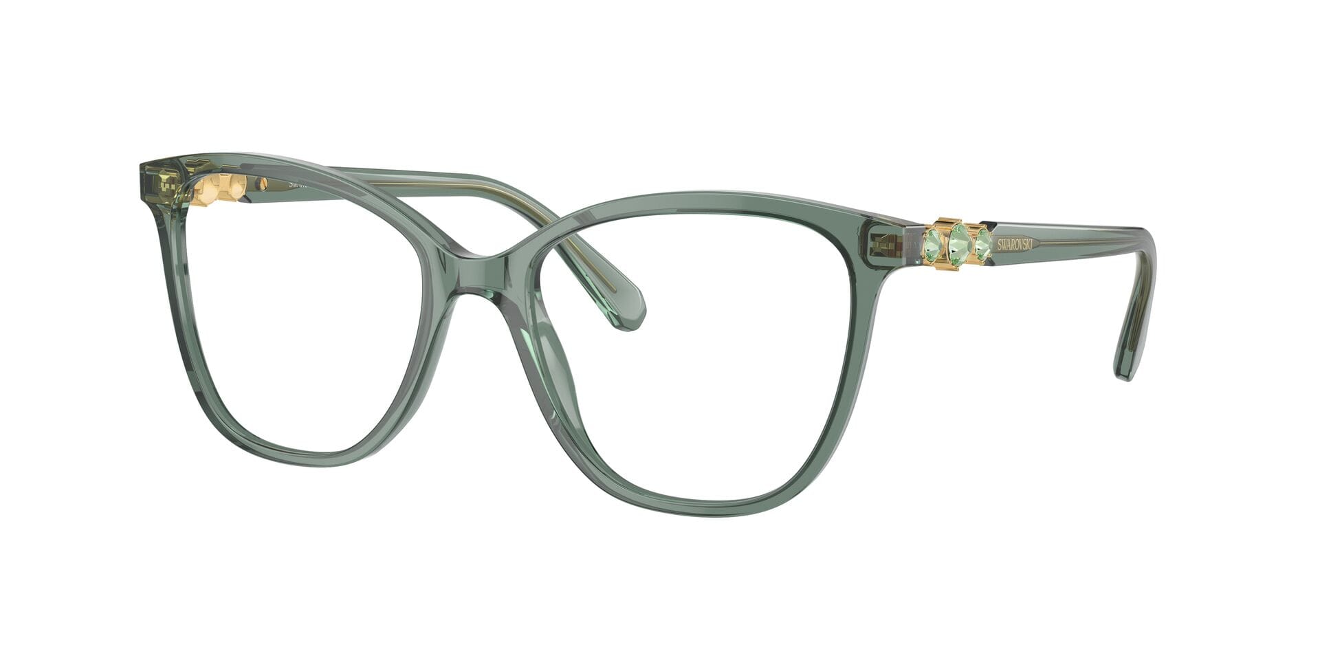 Swarovski 0SK2020 Frame Transparent Green Female Full Shell Frame — Transparent Green frame — view 3