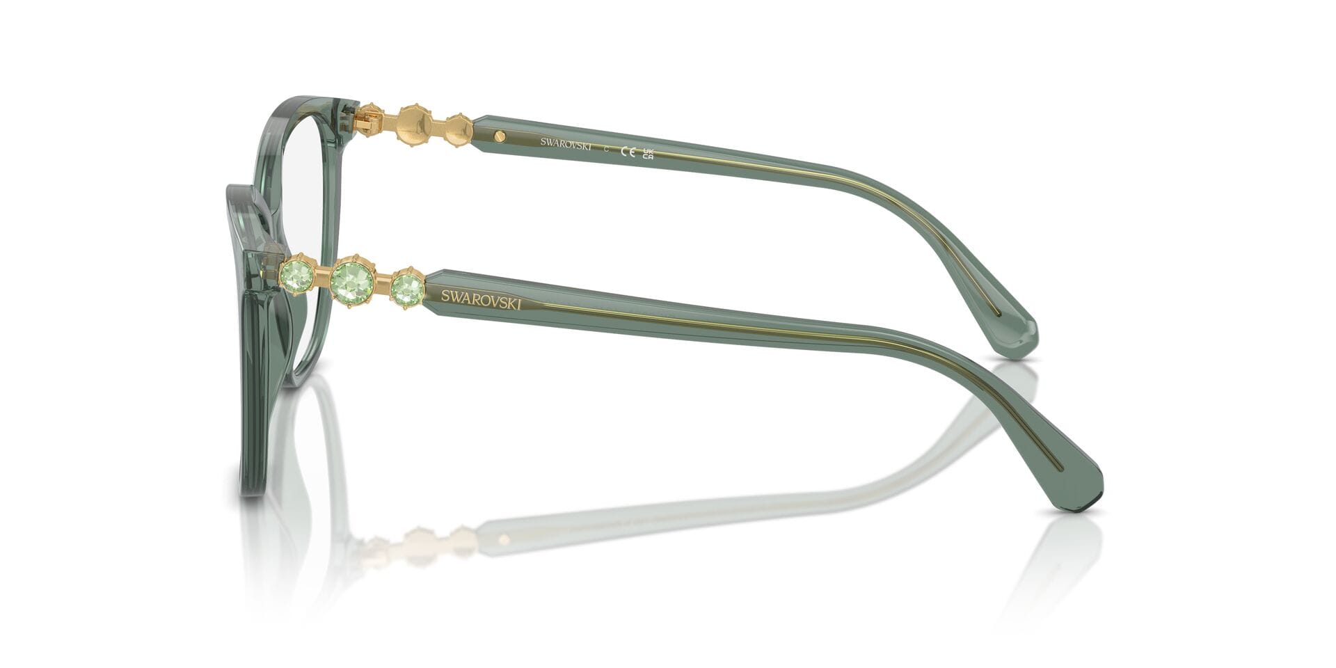 Swarovski 0SK2020 Frame Transparent Green Female Full Shell Frame — Transparent Green frame — view 5