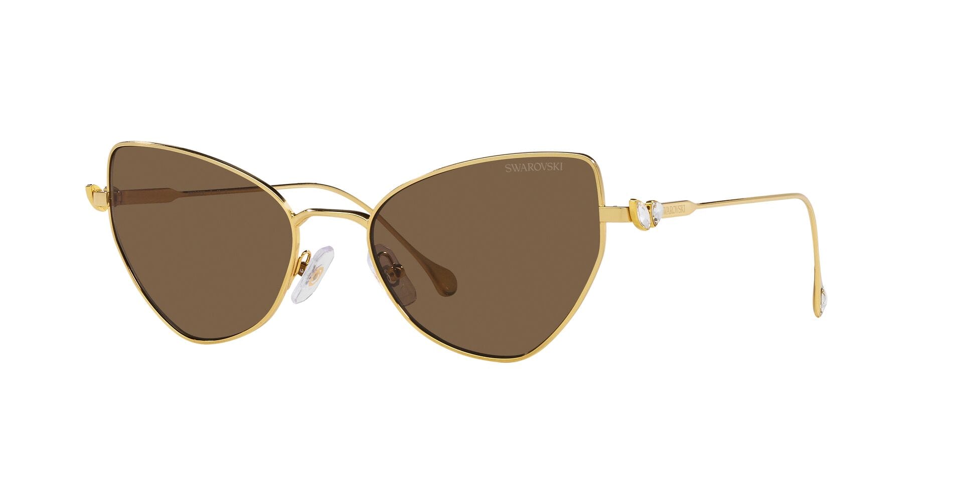Swarovski 0SK7011 Sunglass Gold Female Full Metal Sunglass — Gold frame — alternate view