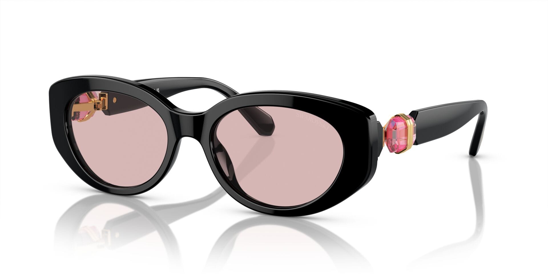 Swarovski 0SK6001 Sunglass Black Female Full Shell Sunglass — Black frame — view 2