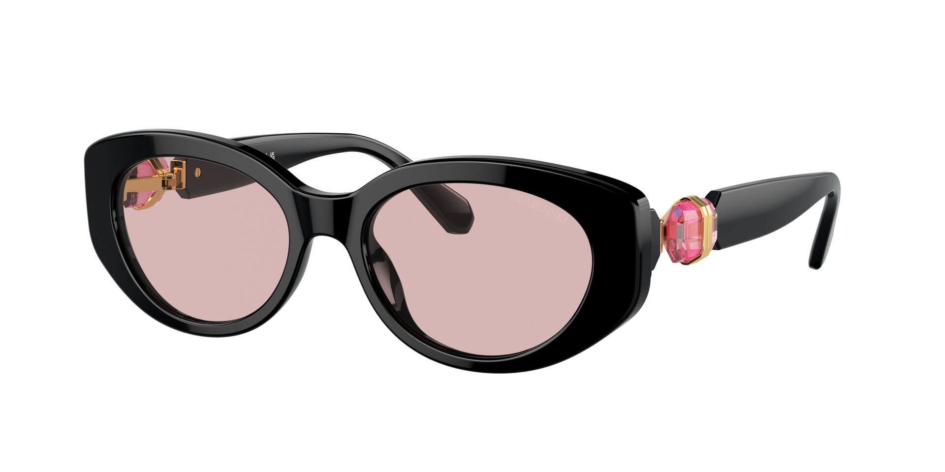 Swarovski 0SK6001 Sunglass Black Female Full Shell Sunglass — Black frame — view 3