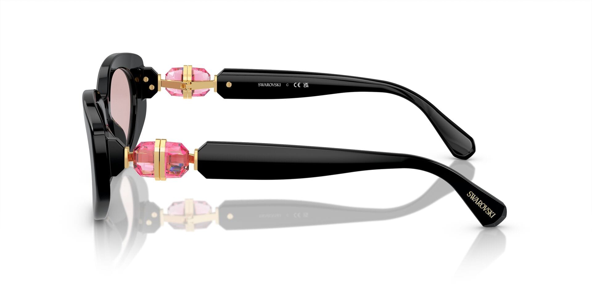 Swarovski 0SK6001 Sunglass Black Female Full Shell Sunglass — Black frame — view 5