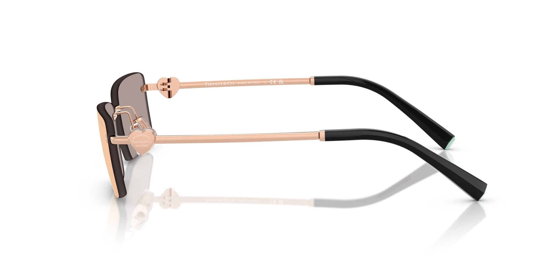 Tiffany & Co 0TF3108B Sunglass Rose Gold Unisex RimLess Meta Sunglass — view 3