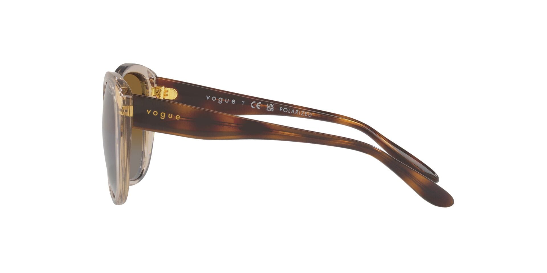 Vogue 0VO5457S Sunglass Transparent Brown Female Full Shell Sunglass — Transparent Brown frame — view 3