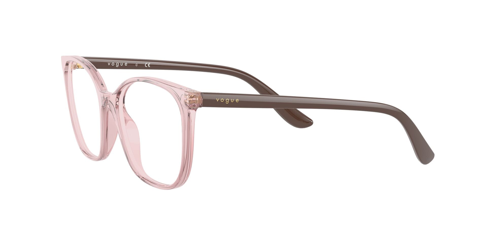 Vogue 0VO5356 Frame Transparent Brown Female Full Shell Frame — Transparent Brown frame — view 3