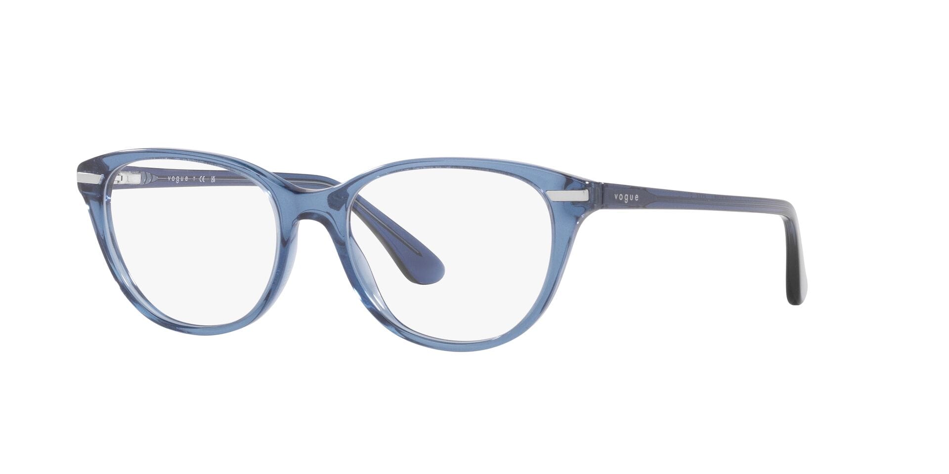 Vogue 0VO5491 Frame Transparent Blue Female Full Shell — Transparent Blue frame