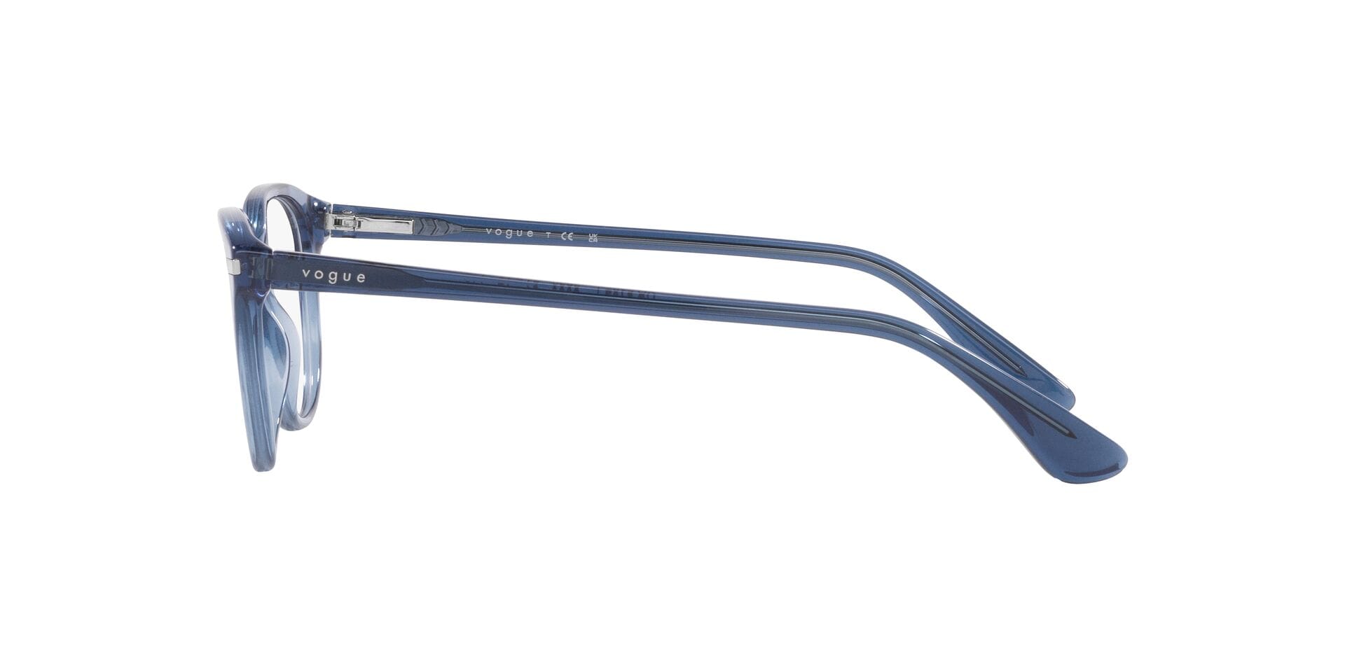 Vogue 0VO5491 Frame Transparent Blue Female Full Shell Frame — Transparent Blue frame — view 3
