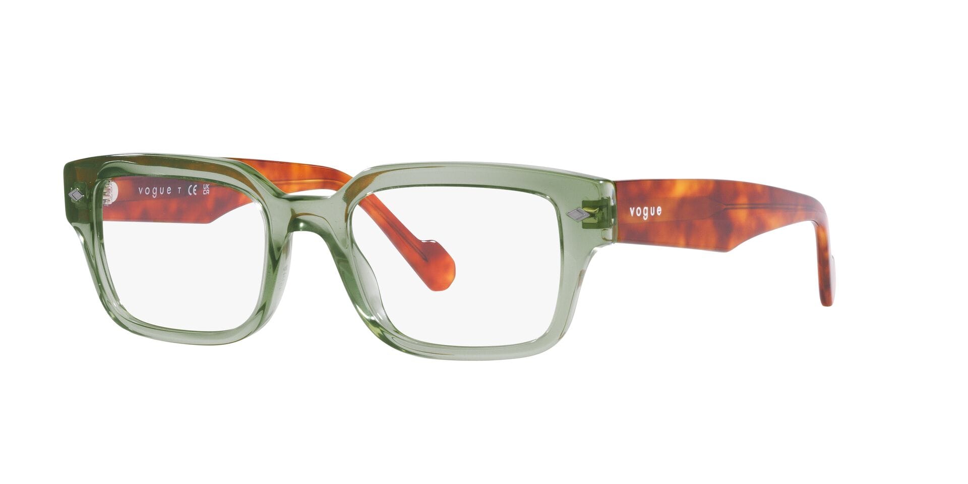 Vogue 0VO5491 Frame Transparent Green Male Full Shell — Transparent Green frame