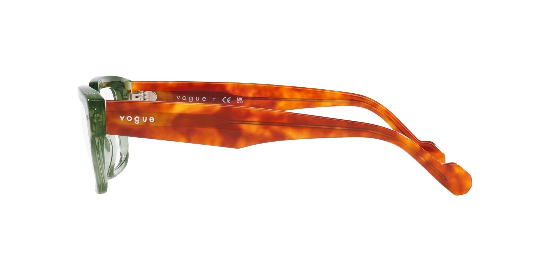 Vogue 0VO5491 Frame Transparent Green Male Full Shell Frame — Transparent Green frame — view 3