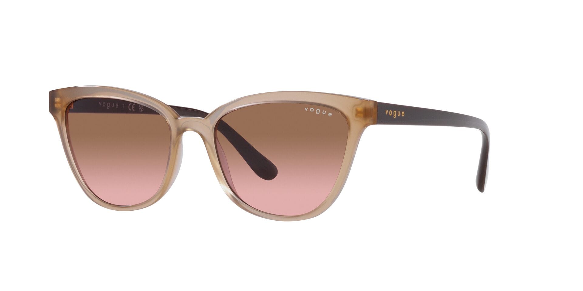 Vogue 0VO5496SI Sunglass Transparent Brown Female Full Shell — Transparent Brown frame