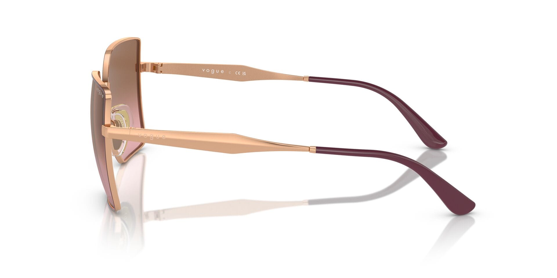 Vogue 0VO4284S Sunglass Maroon Female Full Metal Sunglass — Maroon frame — view 4