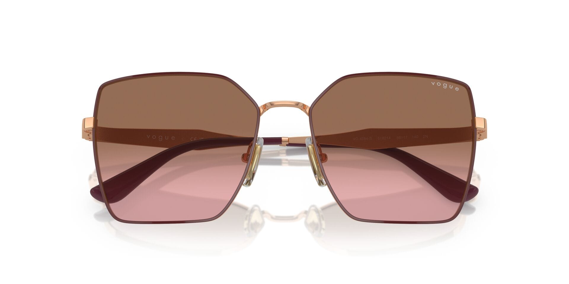 Vogue 0VO4284S Sunglass Maroon Female Full Metal Sunglass — Maroon frame — view 5