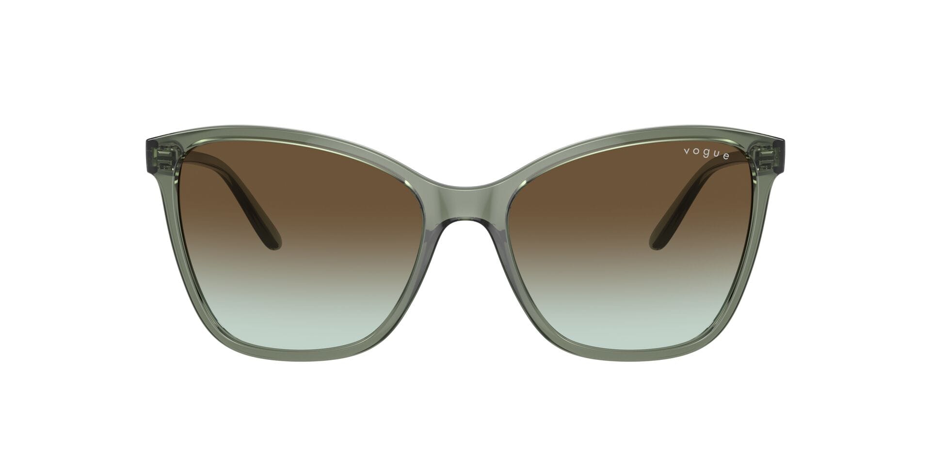 Vogue 0VO5520S Sunglass Transparent Green Female Full Shell Sunglass — Transparent Green frame — view 3