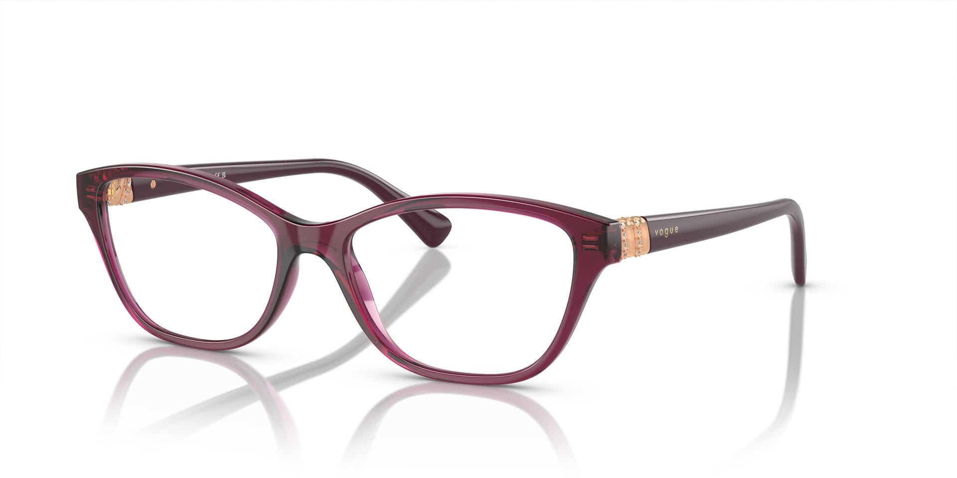 Vogue 0VO5516B Frame Transparent Red Female Full Shell Frame — Transparent Red frame — view 2