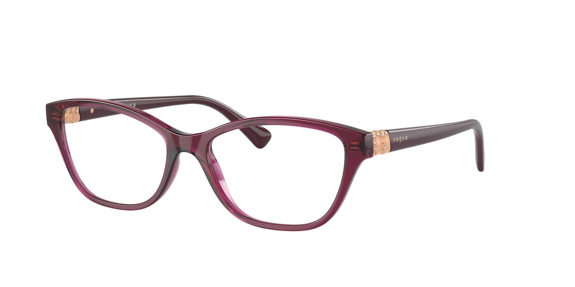 Vogue 0VO5516B Frame Transparent Red Female Full Shell Frame — Transparent Red frame — view 3