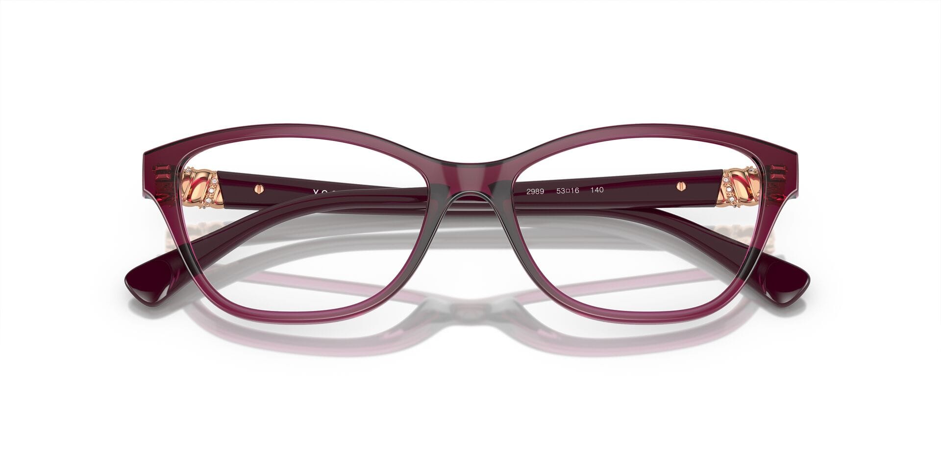 Vogue 0VO5516B Frame Transparent Red Female Full Shell Frame — Transparent Red frame — view 7