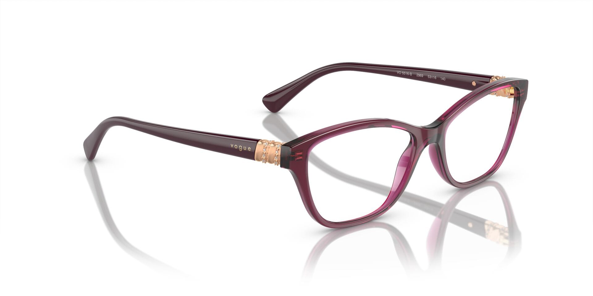 Vogue 0VO5516B Frame Transparent Red Female Full Shell Frame — Transparent Red frame — view 8