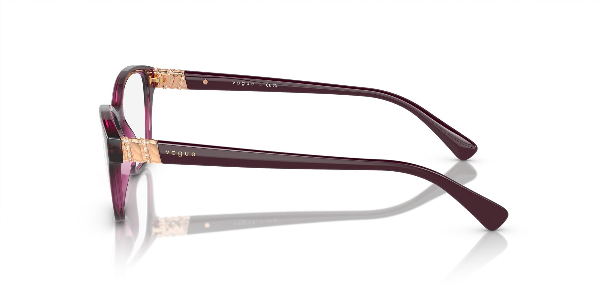 Vogue 0VO5516B Frame Transparent Red Female Full Shell Frame — Transparent Red frame — view 9