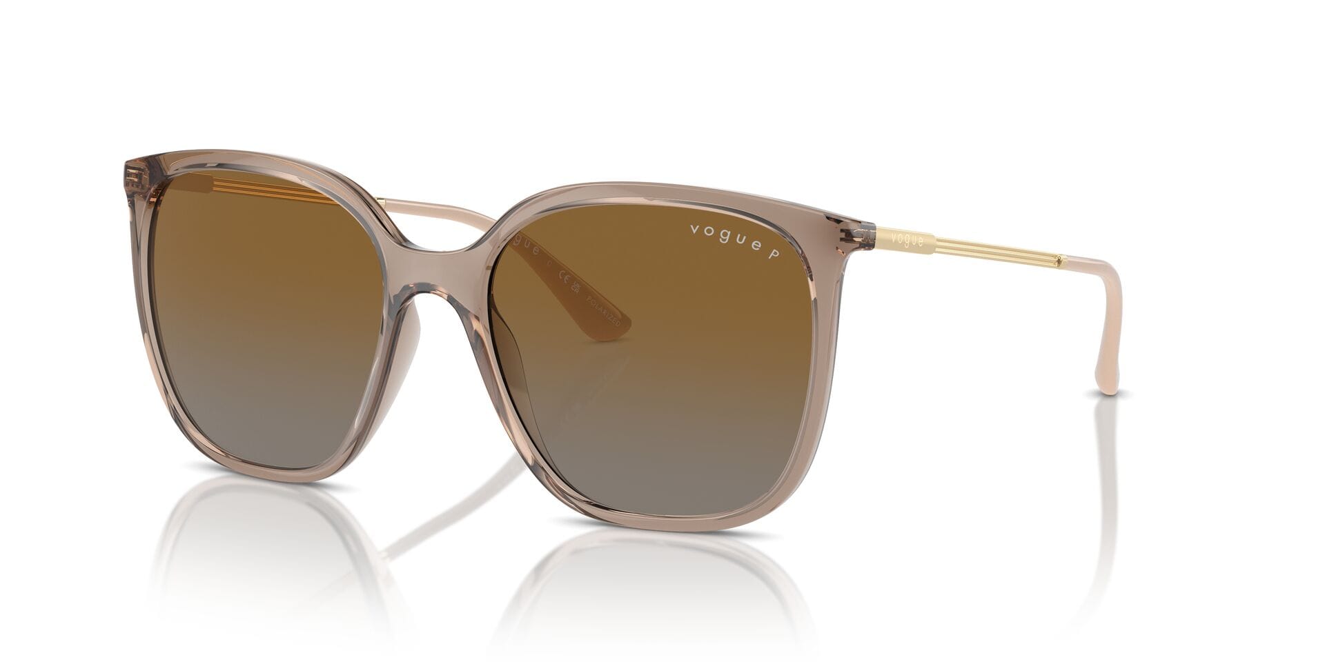 Vogue 0VO5564S Sunglass Transparent Brown Female Full Metal Sunglass — Transparent Brown frame — view 2