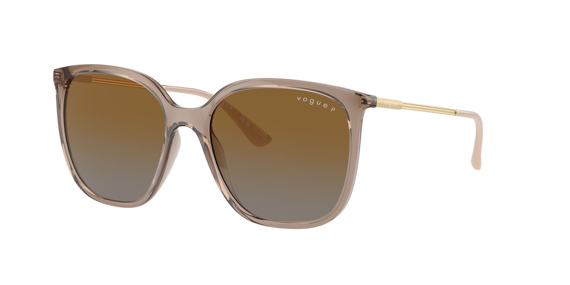 Vogue 0VO5564S Sunglass Transparent Brown Female Full Metal Sunglass — Transparent Brown frame — view 3
