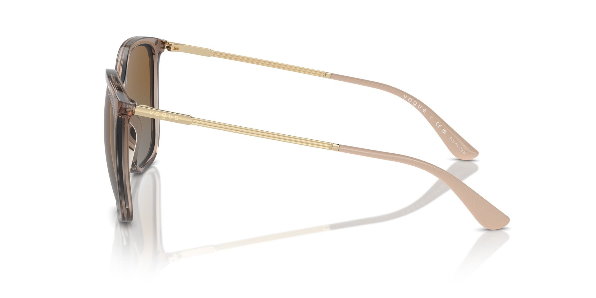 Vogue 0VO5564S Sunglass Transparent Brown Female Full Metal Sunglass — Transparent Brown frame — view 5