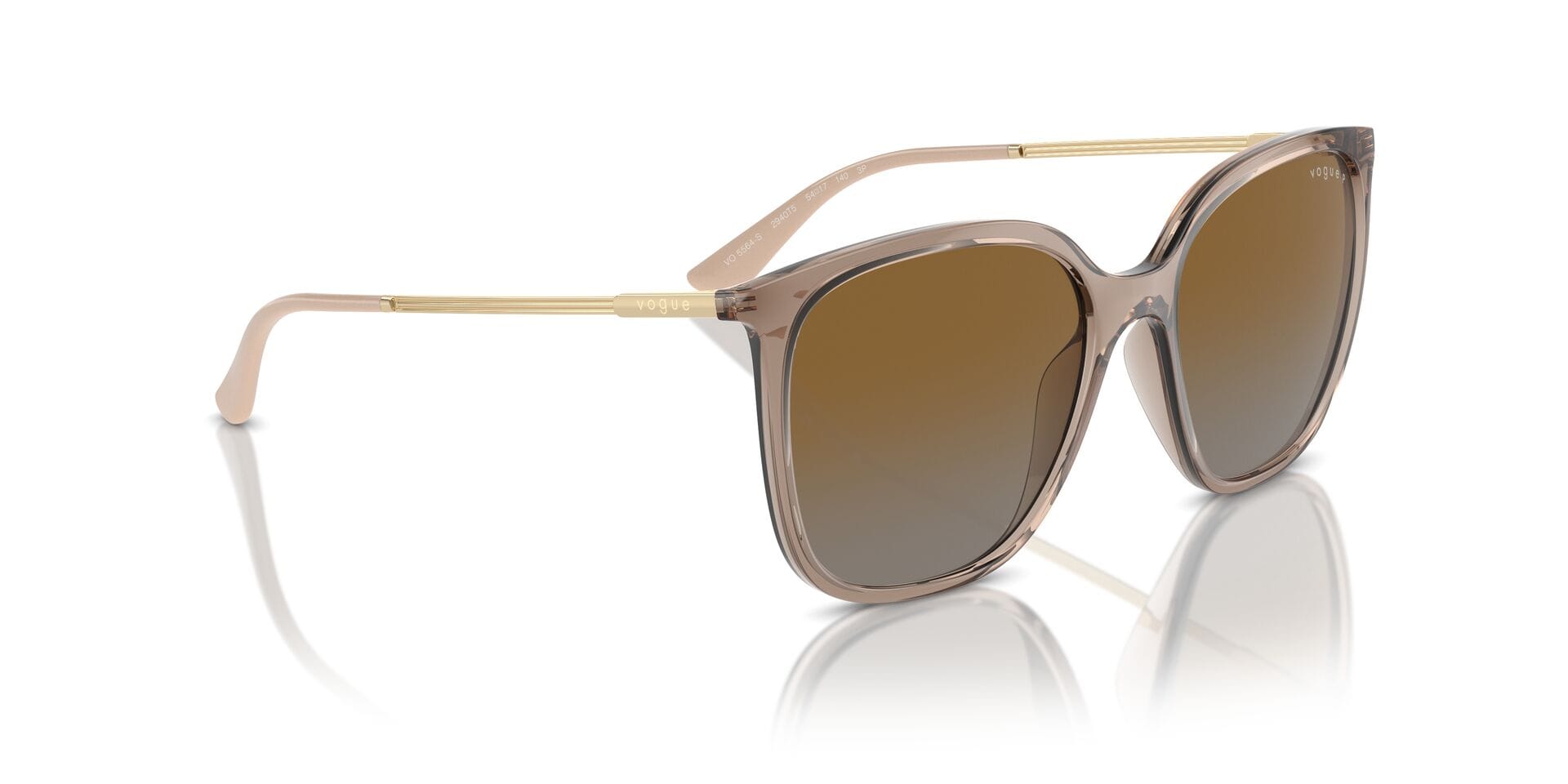 Vogue 0VO5564S Sunglass Transparent Brown Female Full Metal Sunglass — Transparent Brown frame — view 8