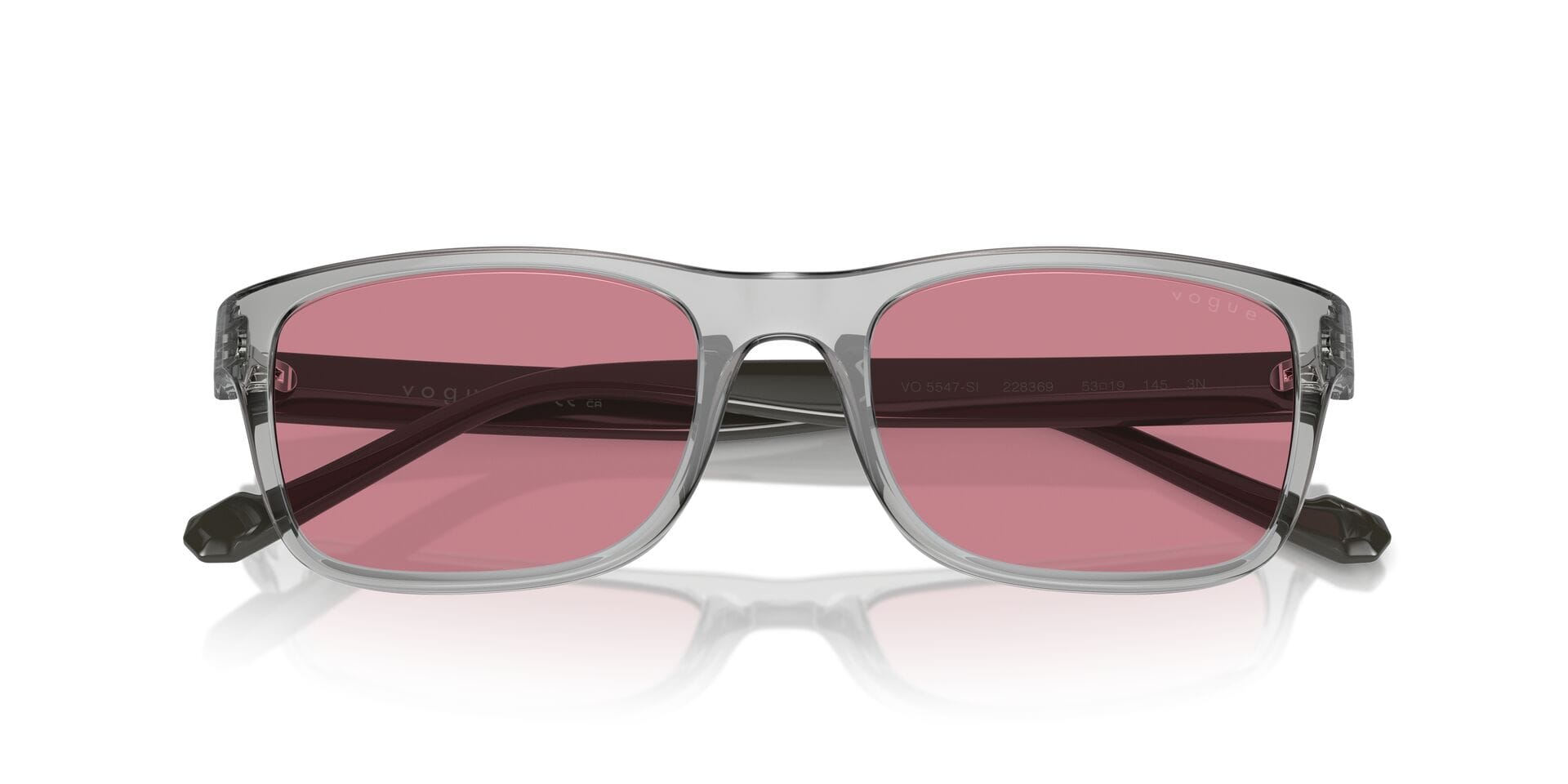 Vogue 0VO5547SI Sunglass Transparent Grey Male Full Shell Sunglass — Transparent Grey frame — view 7