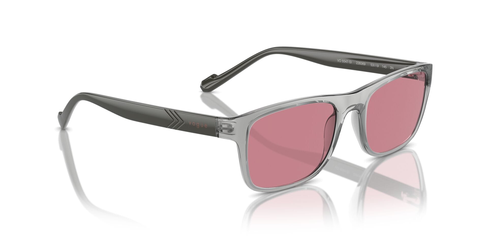 Vogue 0VO5547SI Sunglass Transparent Grey Male Full Shell Sunglass — Transparent Grey frame — view 8