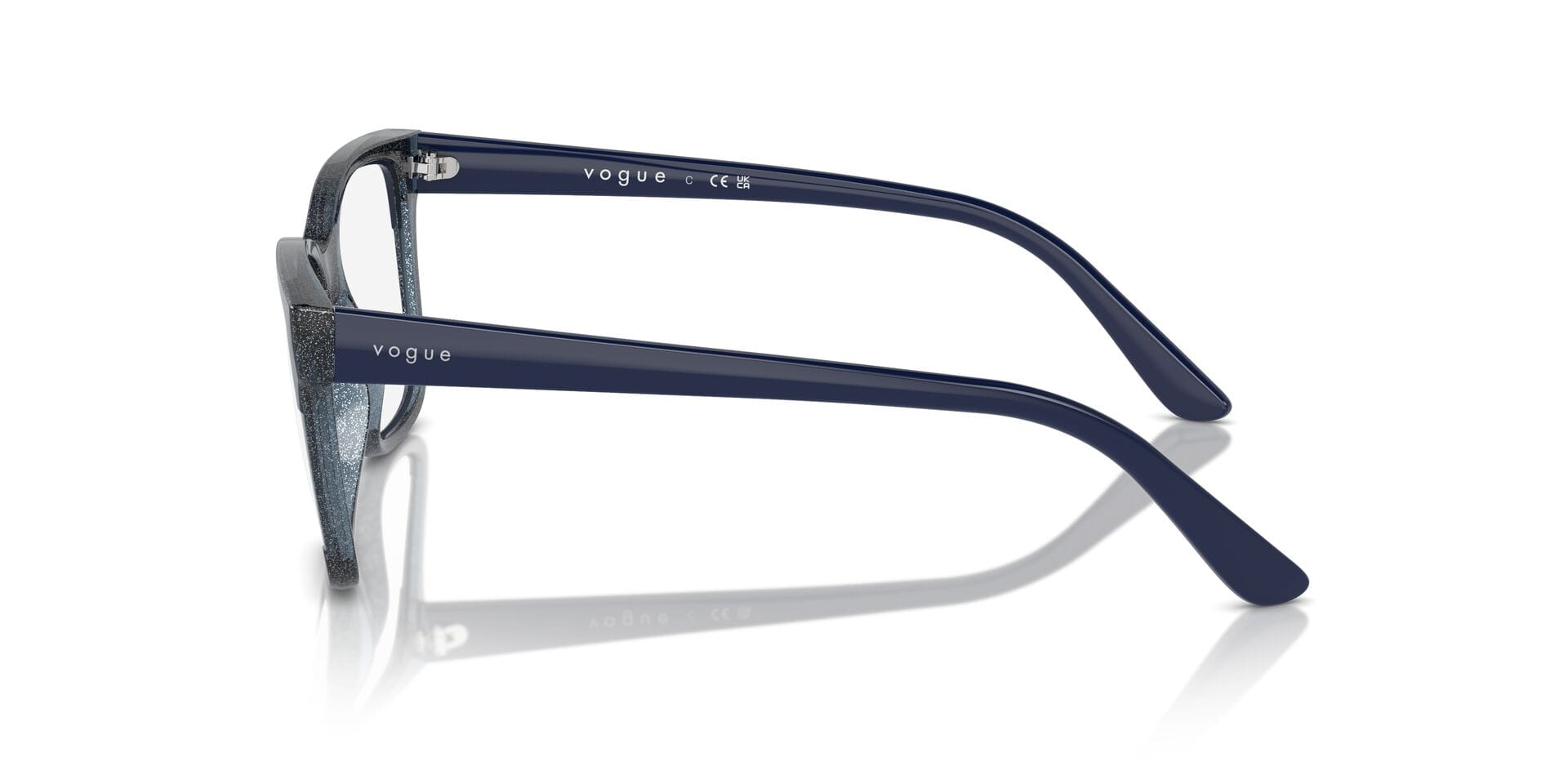 Vogue 0VO5556 Frame Transparent Blue Female Full Shell Frame — Transparent Blue frame — view 4