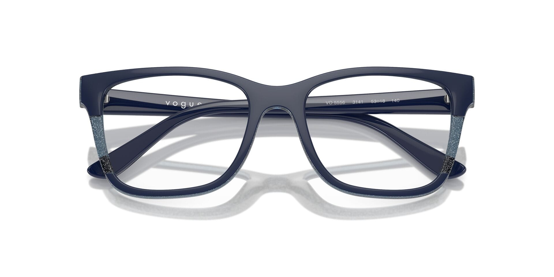 Vogue 0VO5556 Frame Transparent Blue Female Full Shell Frame — Transparent Blue frame — view 5