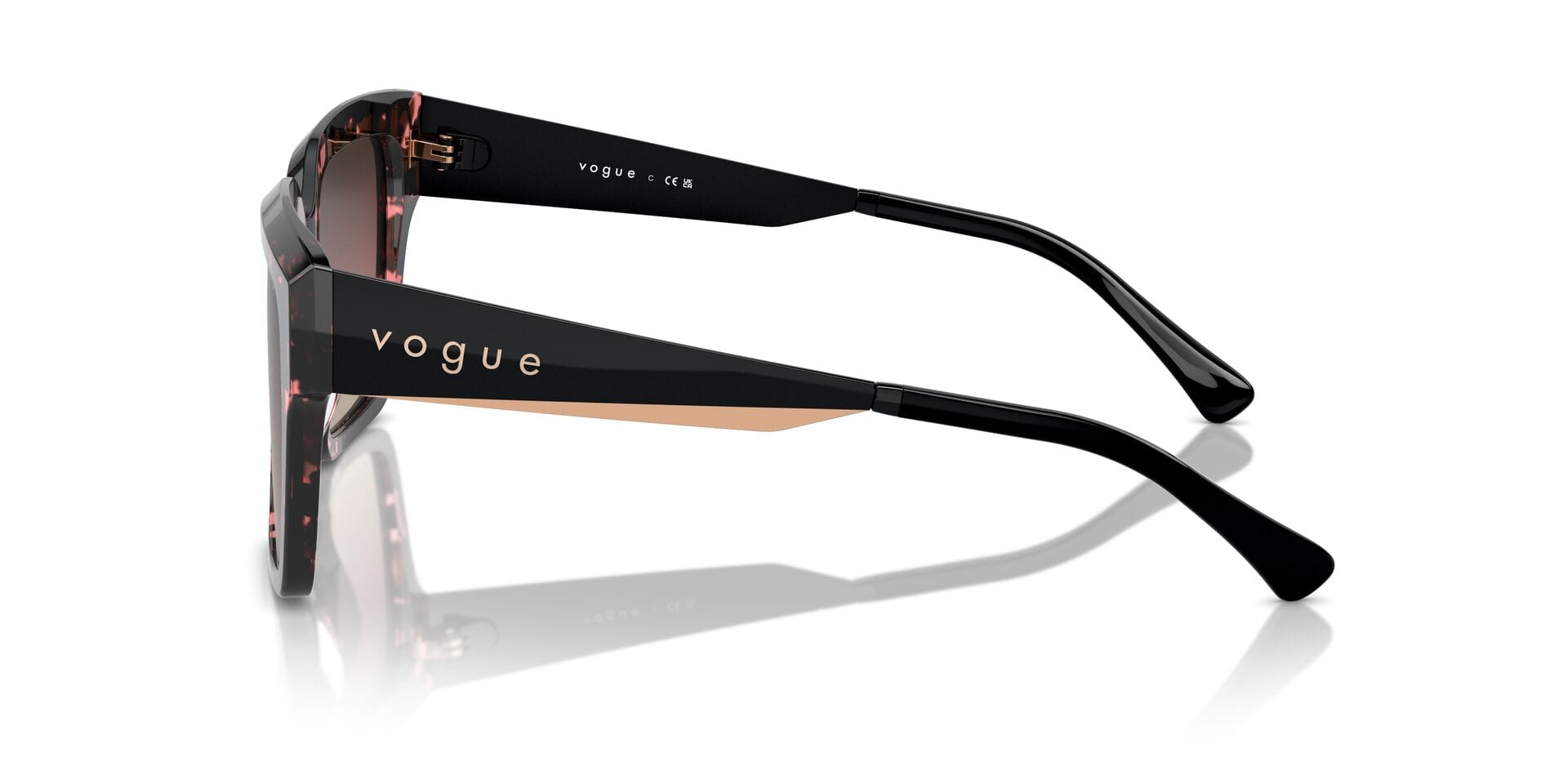 Vogue 0VO5553S Sunglass Havana Female Full Metal Sunglass — Havana frame — view 3