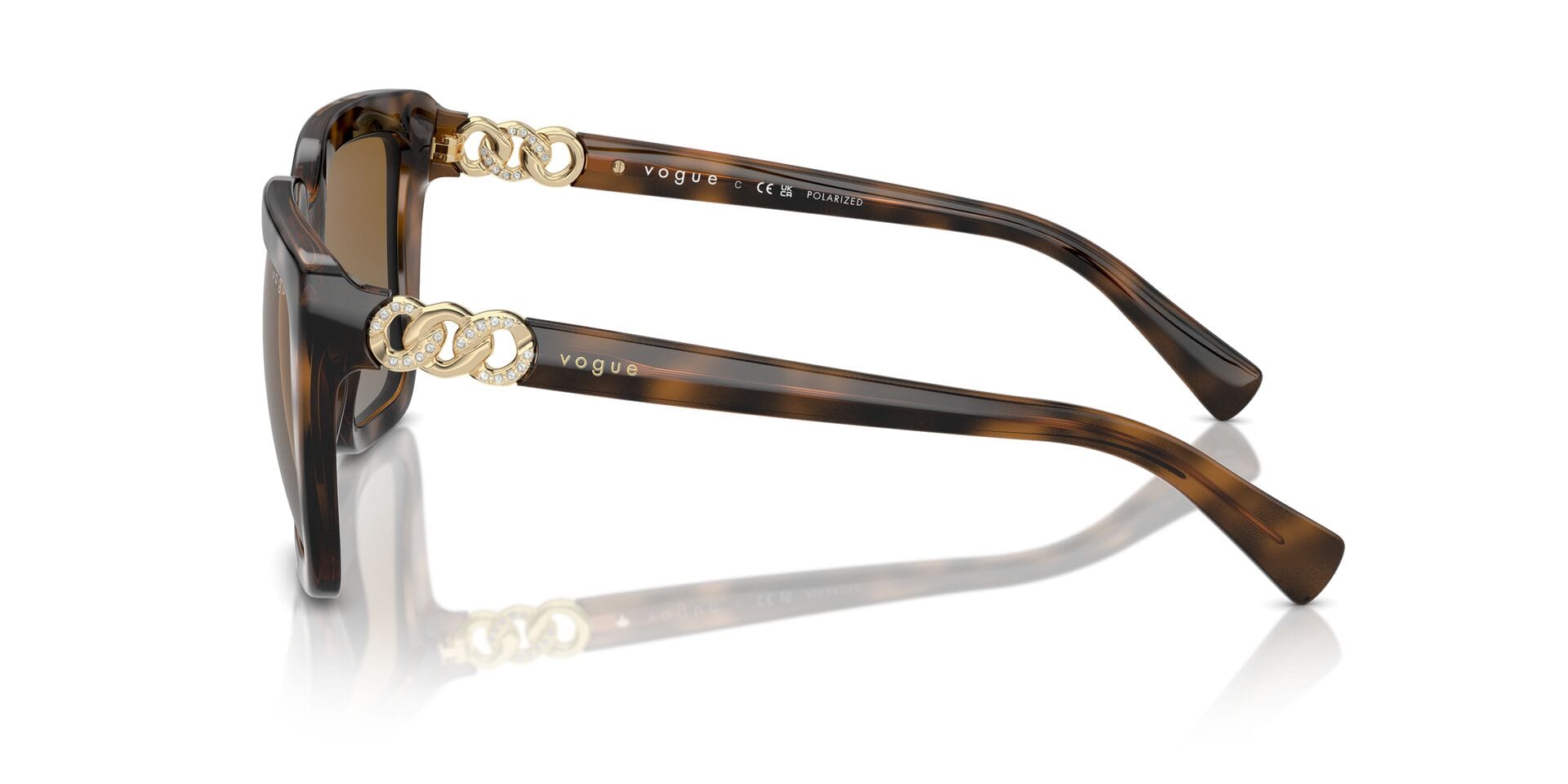 Vogue 0VO5575SB Sunglass Havana Female Full Shell Sunglass — Havana frame — view 3