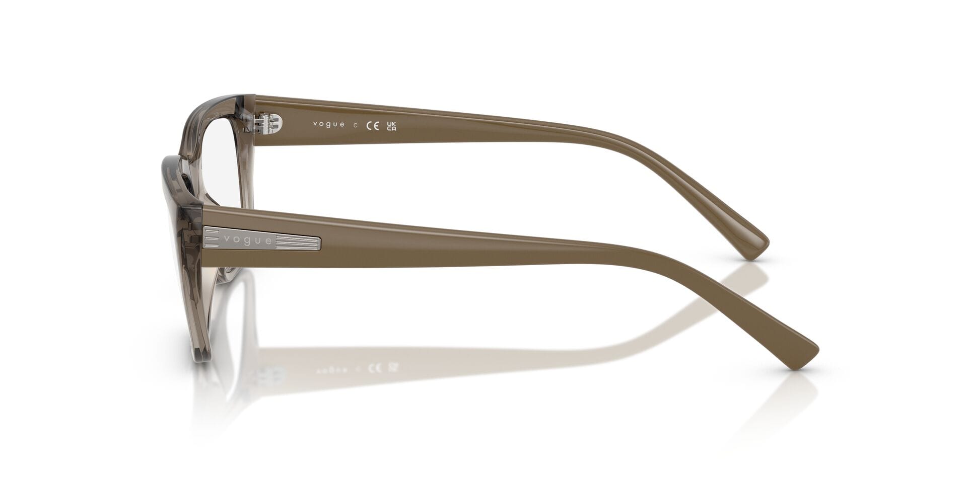 Vogue 0VO5609 Frame Transparent Brown Female Full Shell Frame — Transparent Brown frame — view 3