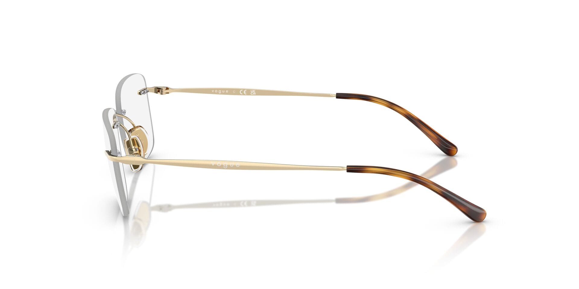 Vogue 0VO4314I Frame Gold Unisex RimLess Metal Frame — Gold frame — view 3