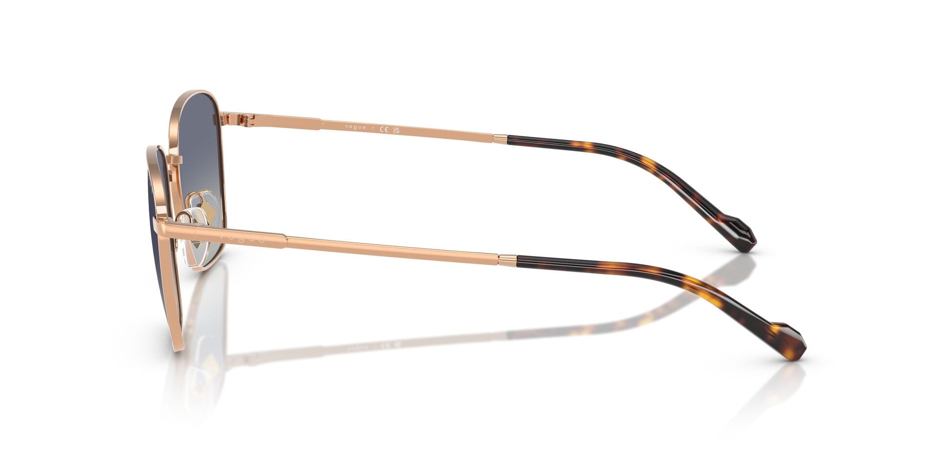 Vogue 0VO4322S Sunglass Rose Gold Unisex Full Metal Sunglass — Rose Gold frame — view 3