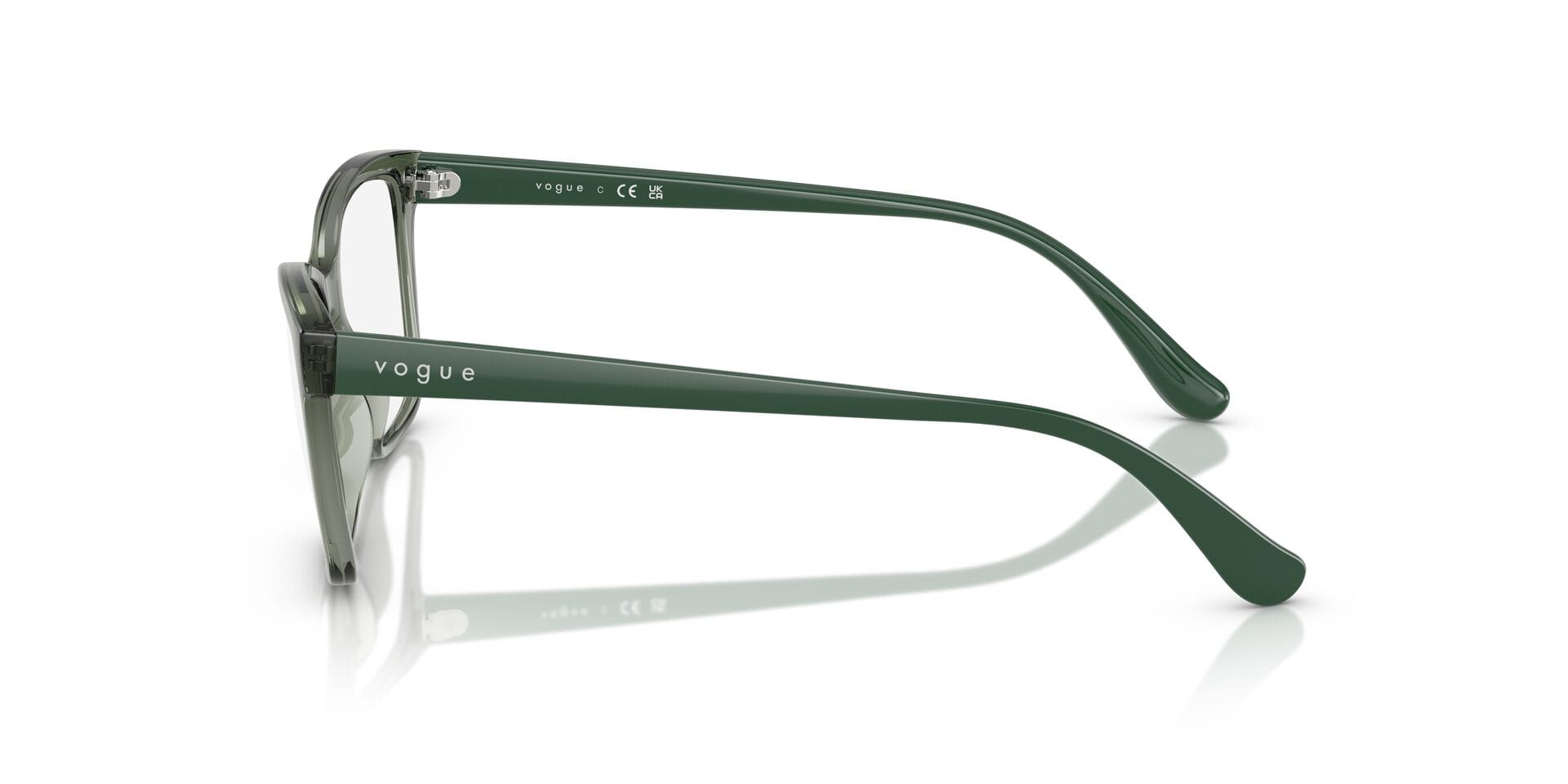 Vogue 0VO5420 Frame Transparent Green Female Full Shell Frame — Transparent Green frame — view 3