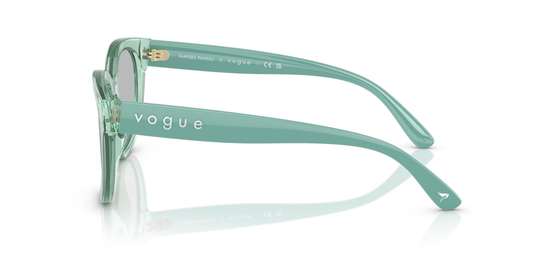 Vogue 0VO5592SI Sunglass Transparent Green Female Full Shell Sunglass — Transparent Green frame — view 3