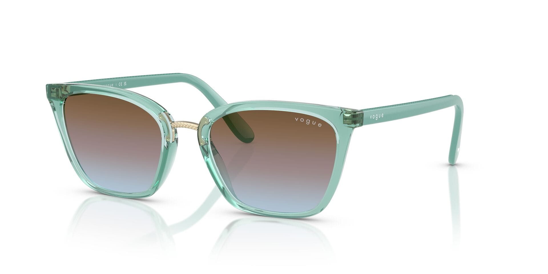 Vogue 0VO5597SI Sunglass Transparent Green Female Full Shell — Transparent Green frame