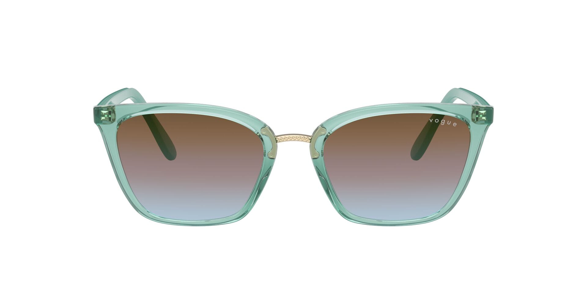 Vogue 0VO5597SI Sunglass Transparent Green Female Full Shell Sunglass — Transparent Green frame — view 2