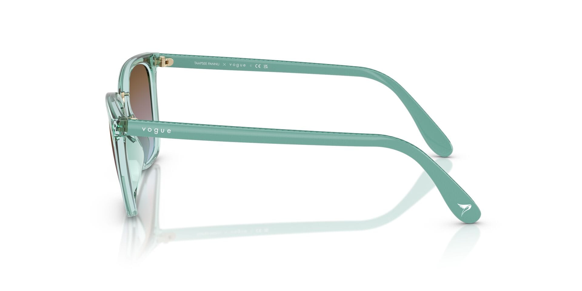 Vogue 0VO5597SI Sunglass Transparent Green Female Full Shell Sunglass — Transparent Green frame — view 3