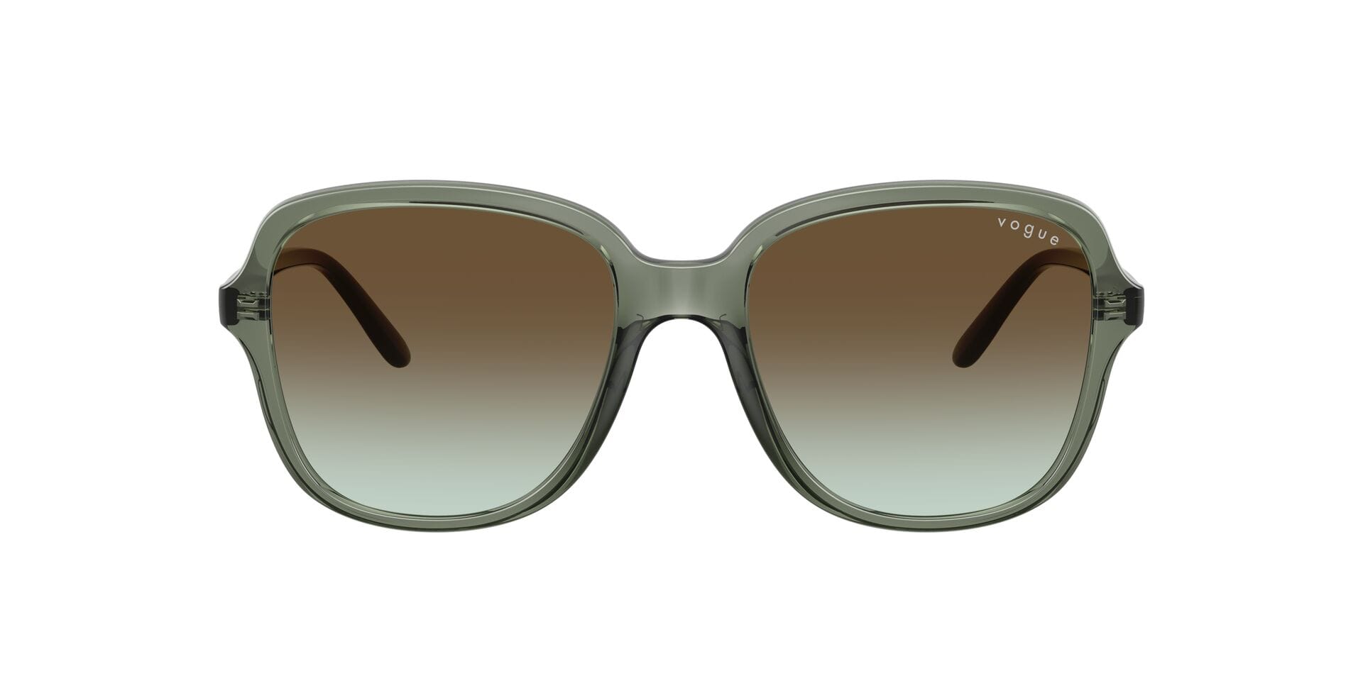 Vogue 0VO5601S Sunglass Transparent Green Female Full Shell Sunglass — Transparent Green frame — view 2