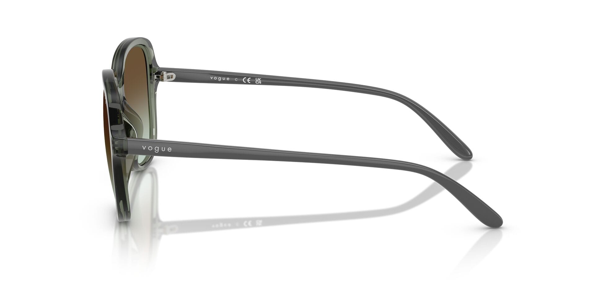 Vogue 0VO5601S Sunglass Transparent Green Female Full Shell Sunglass — Transparent Green frame — view 3