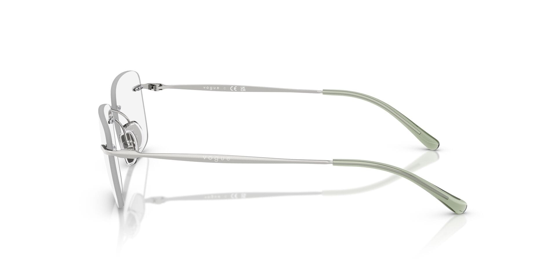 Vogue 0VO4314-I Frame Silver Male RimLess Metal Frame — Silver frame — view 3