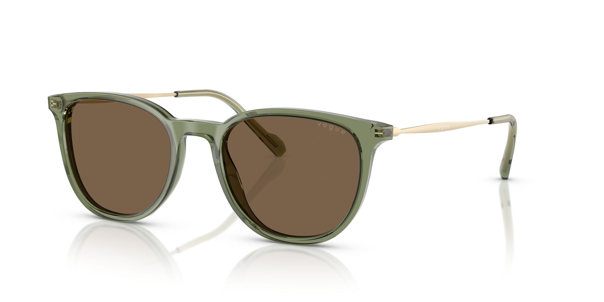 Vogue 0VO5594-SI Sunglass Transparent Green Female Full Meta — Transparent Green frame